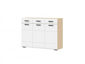 Комод 1200 КМ-01 Либерти (дуб сонома/белый глянец) в Чанах - chany.mebel-nsk.ru | фото