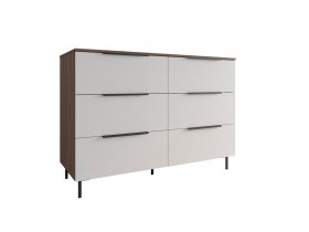 Комод 1300 Роза (орех франклин карамельный/бежевый скин) в Чанах - chany.mebel-nsk.ru | фото