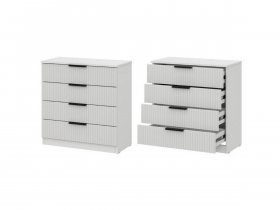 Комод 4 ящика (МДФ) Эккервуд (белый) в Чанах - chany.mebel-nsk.ru | фото