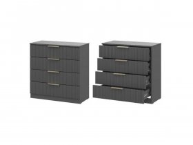 Комод 4 ящика (МДФ) Эккервуд (графит) в Чанах - chany.mebel-nsk.ru | фото
