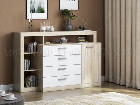 Комод Ангара (дуб сонома/белый глянец) в Чанах - chany.mebel-nsk.ru | фото