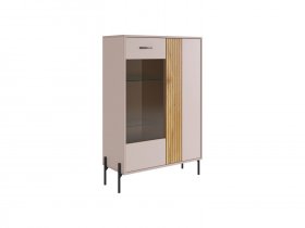 Комод со стеклом Доминика (кашемир/дуб крафт золотой) в Чанах - chany.mebel-nsk.ru | фото