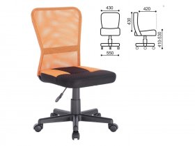 Кресло компактное BRABIX Smart MG-313, без подлокотников, комбинированное, черное/оранжевое в Чанах - chany.mebel-nsk.ru | фото