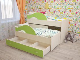 Кровать детская двухуровневая Радуга 80*160 в Чанах - chany.mebel-nsk.ru | фото
