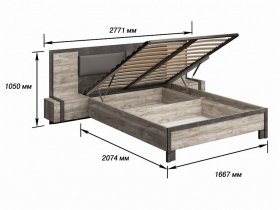 Кровать двуспальная 1,6м с под.мех. Клео в Чанах - chany.mebel-nsk.ru | фото