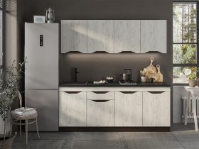 Кухонный гарнитур Паола 2,0м (дуб крафт белый/венге) в Чанах - chany.mebel-nsk.ru | фото