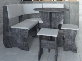 Кухонный уголок Лотос  (цемент темный к/з White) в Чанах - chany.mebel-nsk.ru | фото