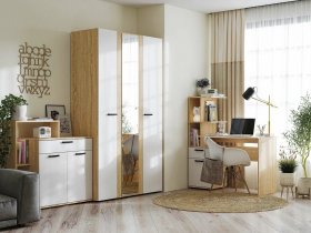 Модульная детская Санса (дуб сонома/белый) в Чанах - chany.mebel-nsk.ru | фото