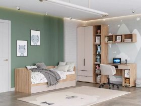 Модульная детская Сицилия (дуб альпийский/тефия) в Чанах - chany.mebel-nsk.ru | фото