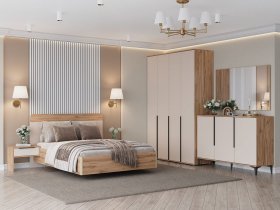 Модульная спальня Сицилия (дуб альпийский/тефия) в Чанах - chany.mebel-nsk.ru | фото