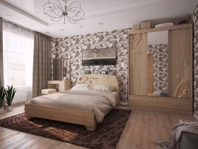 Модульная спальня Виктория-1 (дуб сонома) в Чанах - chany.mebel-nsk.ru | фото
