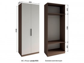 Шкаф 900 Роза (орех франклин карамельный/бежевый скин) в Чанах - chany.mebel-nsk.ru | фото