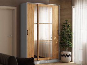 Шкаф-купе 1,4м «Стиль-2» (белый/дуб крафт золотой) в Чанах - chany.mebel-nsk.ru | фото