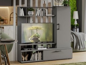 Стенка «Сиена» (графит серый) в Чанах - chany.mebel-nsk.ru | фото