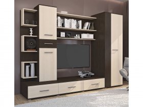 Стенка Верона (дуб венге/дуб молочный) в Чанах - chany.mebel-nsk.ru | фото