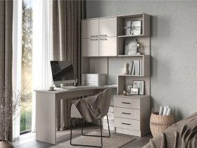 Стол компьютерный №1 Брауни левый (кашемир) в Чанах - chany.mebel-nsk.ru | фото