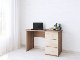 Стол письменный Сити-1 (ясень шимо темный/дуб сонома) в Чанах - chany.mebel-nsk.ru | фото