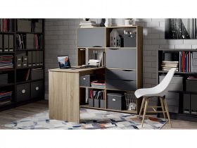 Стол письменный тип 7 (дуб сонома/графит серый) в Чанах - chany.mebel-nsk.ru | фото