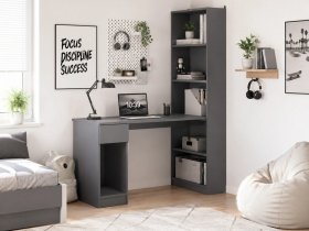 Стол письменный угловой «Лайт» 10.01 (темно-серый) в Чанах - chany.mebel-nsk.ru | фото