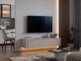 Тумба 2 Рич (кашемир/фрапучино матовый/черный) в Чанах - chany.mebel-nsk.ru | фото