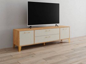 Тумба под ТВ Парус-13 (дуб крафт золотой/кашемир) в Чанах - chany.mebel-nsk.ru | фото