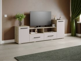 Тумба под ТВ Парус-2 (дуб крафт серый/кашемир) в Чанах - chany.mebel-nsk.ru | фото